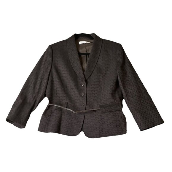 Tahari‎ Arthur S. Levine Dark Brown 3 Button Blazer Jacket Size 12 Career Office - Picture 1 of 9